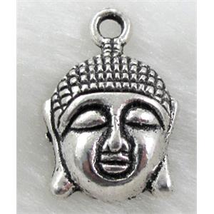 Tibetan Silver buddha pendant non-nickel, 15x22mm