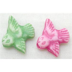 colorful Plastic Beads, mixed, birds, 12x15mm, about 2200 pcs.