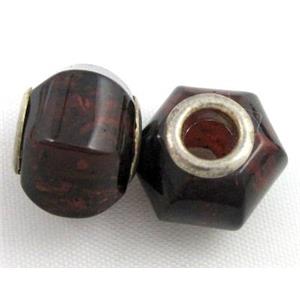 Amber Beads, NR, dark-purple, approx 16mm dia, 5mm hole