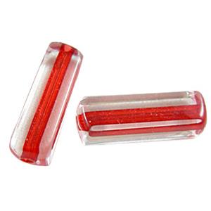 Acrylic Beads, tube, red, 7.5x7.5mm, 25mm length, hole:2.2mm, 350pcs approx
