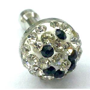 Earphone Jack Dust Cap Plug, fimo with mideast rhinestone, 9x16mm