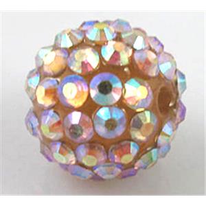 Round crystal rhinestone bead, 14mm dia