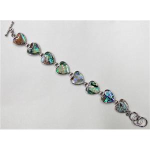 Paua Abalone shell bracelet, mxied, 16mm wide, approx 8 inch(20cm) length
