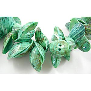 Conch Beads, blue, dyed, 12x20mm, 20x33mm, approx 600pcs