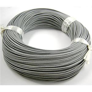 Gray Leather Cord For Jewelry Binding, 2mm dia