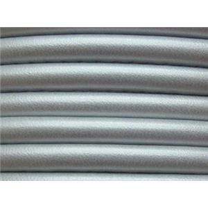 PU leather Cord, round, silver plated, approx 4mm dia