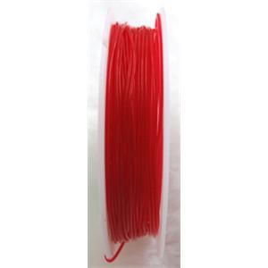 Crystal Wire, stretchy, round, red, 1.0mm dia, 5meters per roll