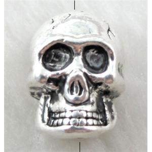 Tibetan Silver skull beads, 11.5x17.5mm