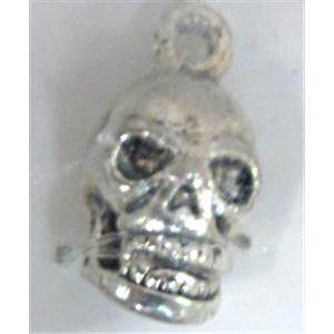 Skull Charm, Tibetan Silver pendants, 8.5x13.3mm