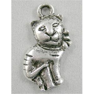 Tibetan Silver Tiger pendant, 13x20mm