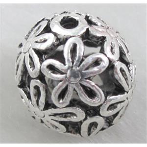 Tibetan Silver Charms Round Spacer, 14.5mm dia