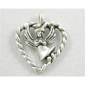 Tibetan Silver  Angel Charms, 16x19mm
