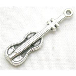 Tibetan Silver guita pendant, Lead free and nickel Free, 7x25mm