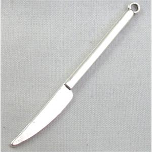 Tibetan Silver knife pendant, Lead free and nickel Free, 5x65mm