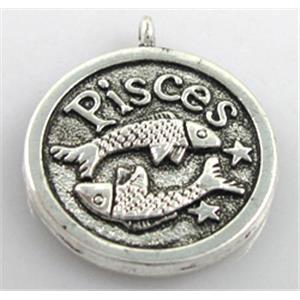 Tibetan Silver pendant, lead free and nickel free, 21mm dia