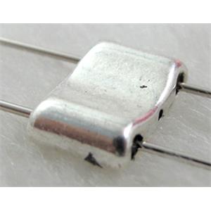 Tila Beads, Tibetan Silver beads Non-Nickel, 12x8mm, 4mm thick