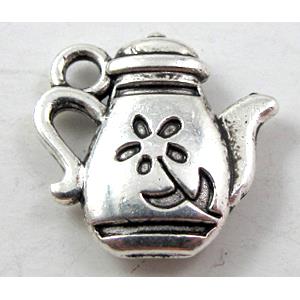 Tibetan Silver teapot pendant, Lead free and nickel Free, 13x13mm