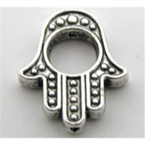 religious hand, Tibetan Silver Spacers Non-Nickel, 15.5mm length