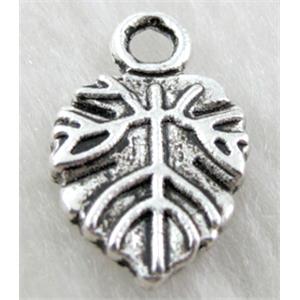 leaf, Tibetan Silver pendant non-nickel, 11x18mm