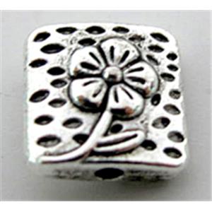 Tibetan Silver spacer bead, lead free and nickel free, 10x10mm