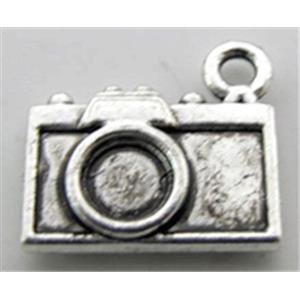 Camera charm, Tibetan Silver pendant, lead free and nickel free, 13.5mm wide