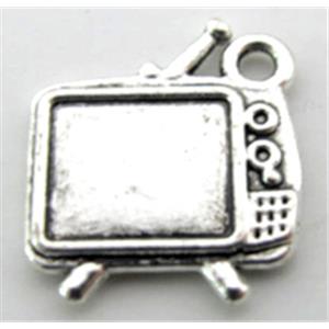 Tibetan Silver TV pendant, Lead free and nickel Free, 13mm wide, 15mm high