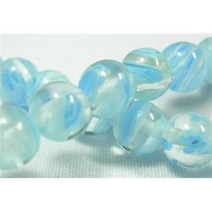 16 inch string round multi flower millefiori glass, 6mm diameter, 66beads per st.
