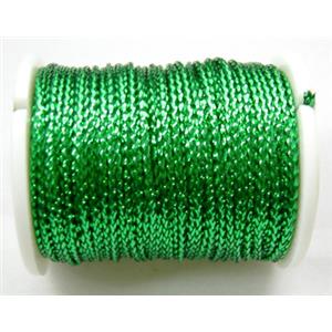Metallic Cord, Green, 0.8mm, 100m per roll