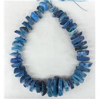 blue Rock Agate beads necklace chain, heishi, approx 16-35mm