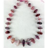 Agate beads chain necklace, heishi, pink, approx 14x28mm