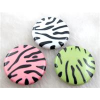 Zebra Resin Coin Beads Mixed, 30mm dia, approx 250pcs