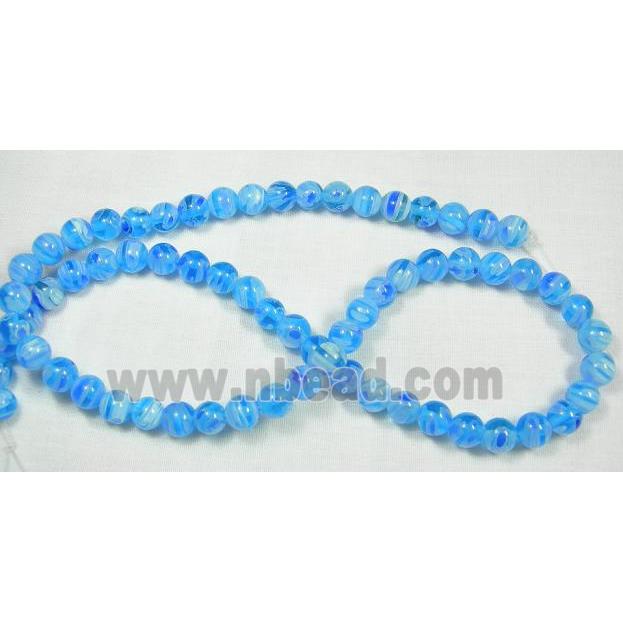 16" string round multi flower millefiori glass