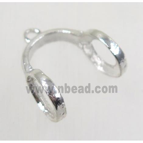 tibetan silver hanger, non-nickel, silver plated