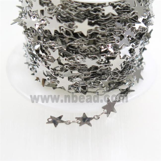 copper star chain, platinum plated