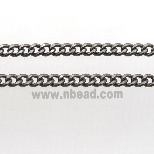 copper curb chain, black plated