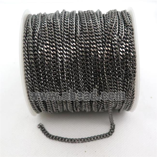 copper curb chain, black plated