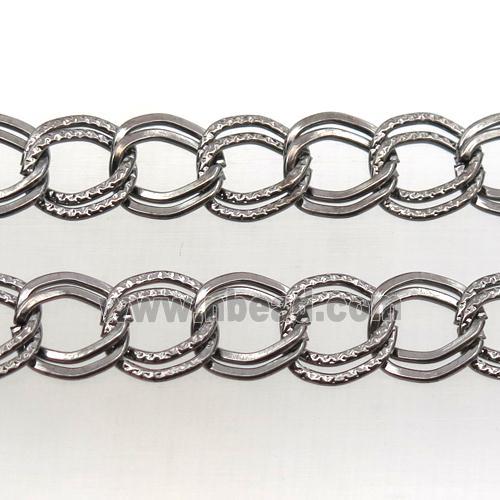 iron double rope chain, black plated