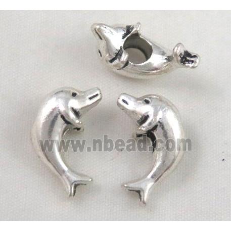 dolphin bead, tibetan silver Non-Nickel