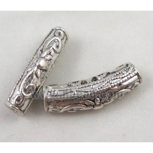 Tibetan silver spacer tube bead, Non-Nickel