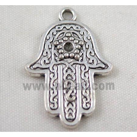 Tibetan silver hamsahand pendant, Non-nickel