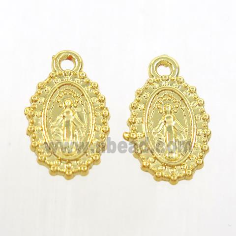 alloy pendant, Blessed Virgin Mary, gold plated