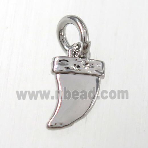 copper pendants, horn, platinum plated