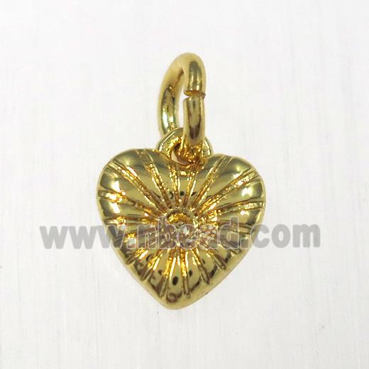 copper heart pendants, gold plated