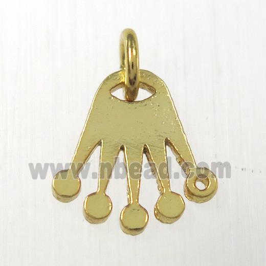 copper hand pendants, gold plated