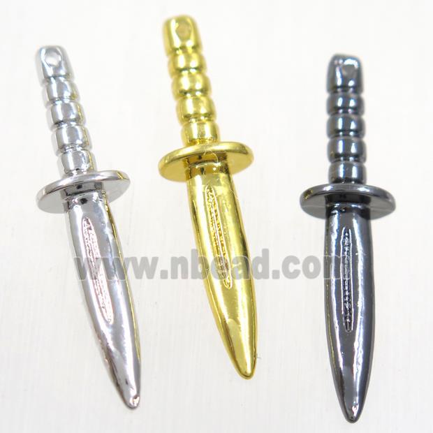 colorfast copper knife pendant, mix plated