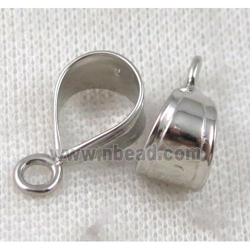 copper hanger bail, platinum plated