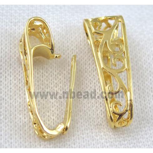 copper bail, clasp, gold plated