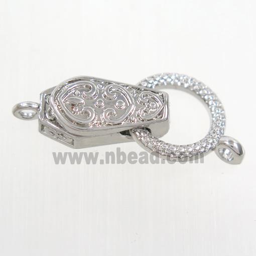 copper clasp, platinum plated