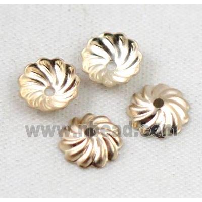 copper beadcaps, light gold plated