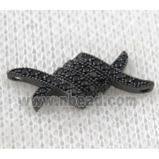 copper connector paved zircon, black